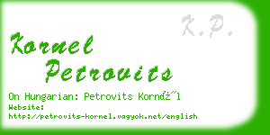 kornel petrovits business card